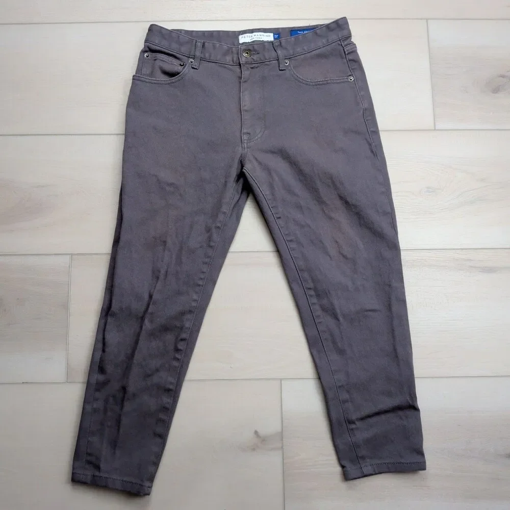 Peter Manning Travel Jeans Mens 30x23 Slim Fit‎ Gray Stretch Denim New York